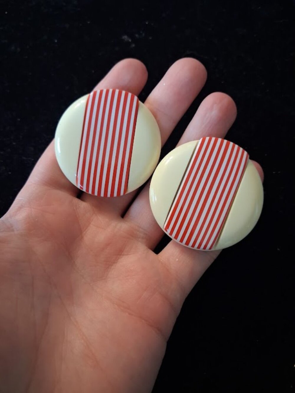 Large Retro style clip on earrings